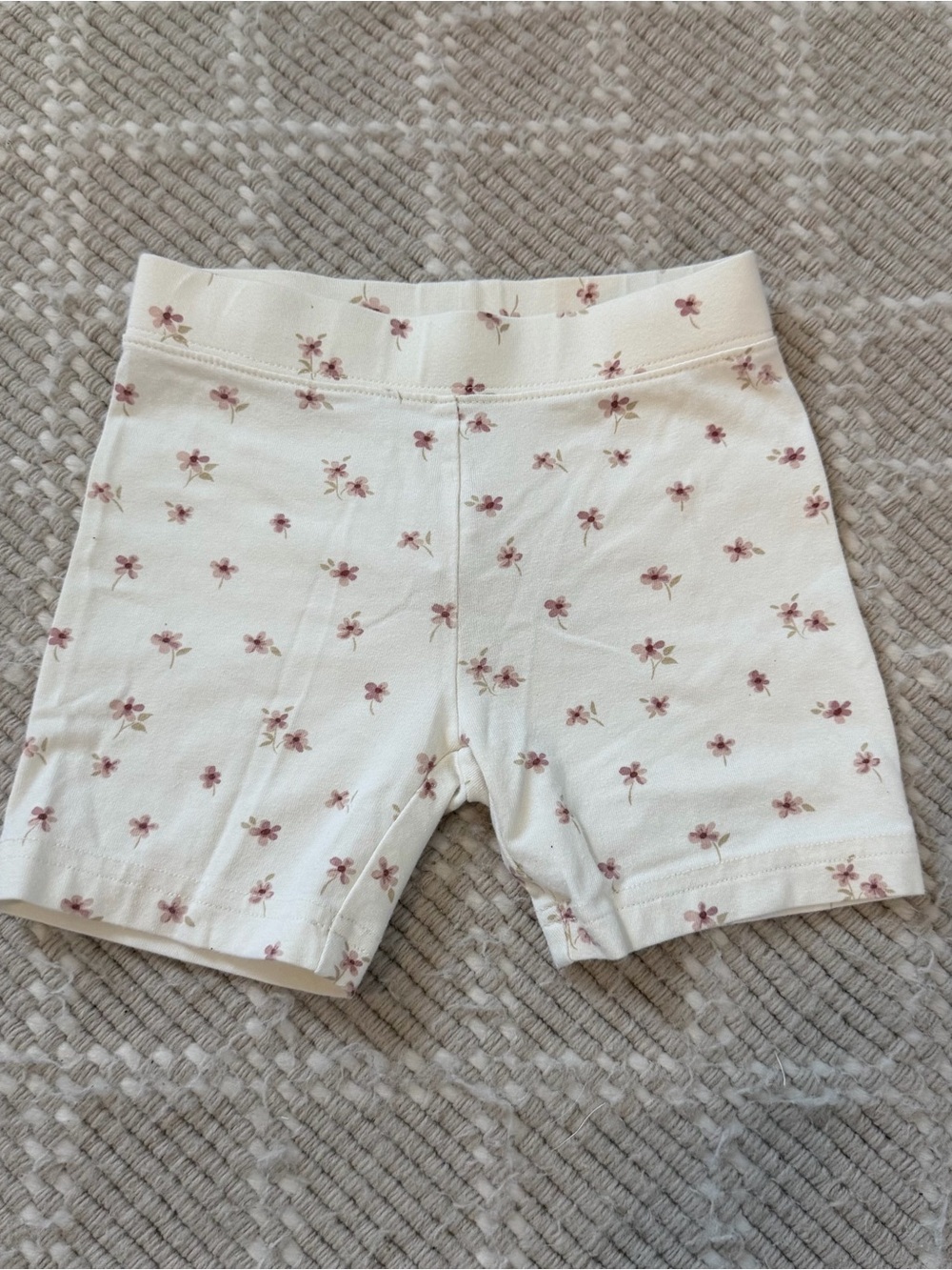 Jamie Kay Cream Floral Baby/Toddler Biker Shorts 4Y